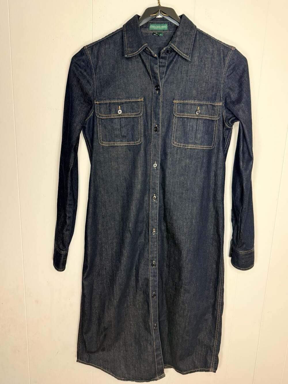 Ralph Lauren Long Sleeve Dark Denim  Dress Size 10